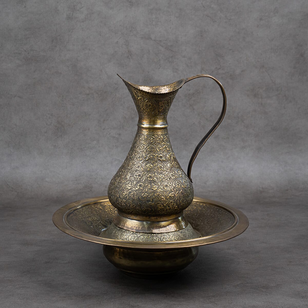 Brass Water Pitcher with Basin
