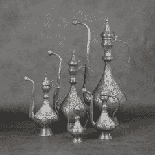 Set of Red Copper Islamic Pitchers