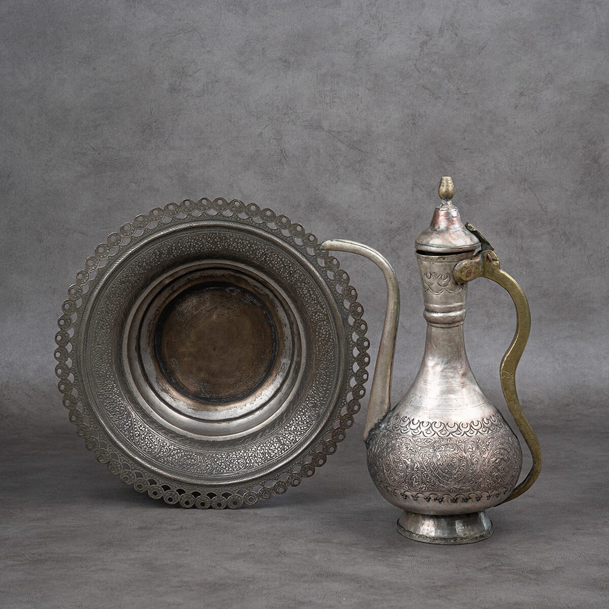  Red Copper Water Pitcher with Basin