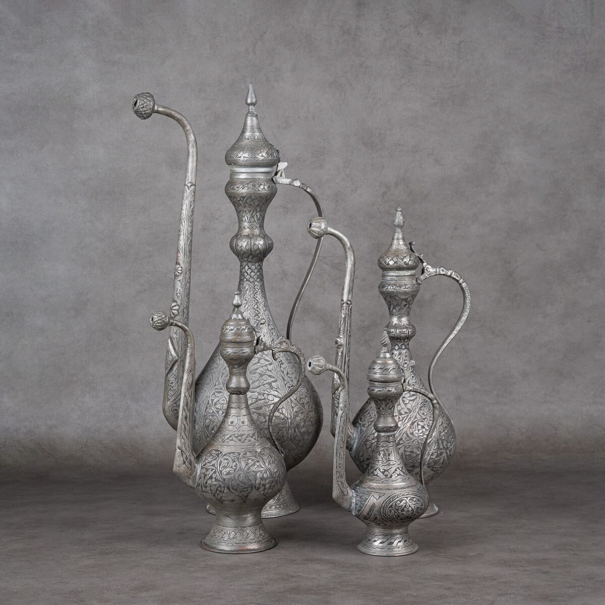 Set of Red Copper Islamic Water Pitchers
