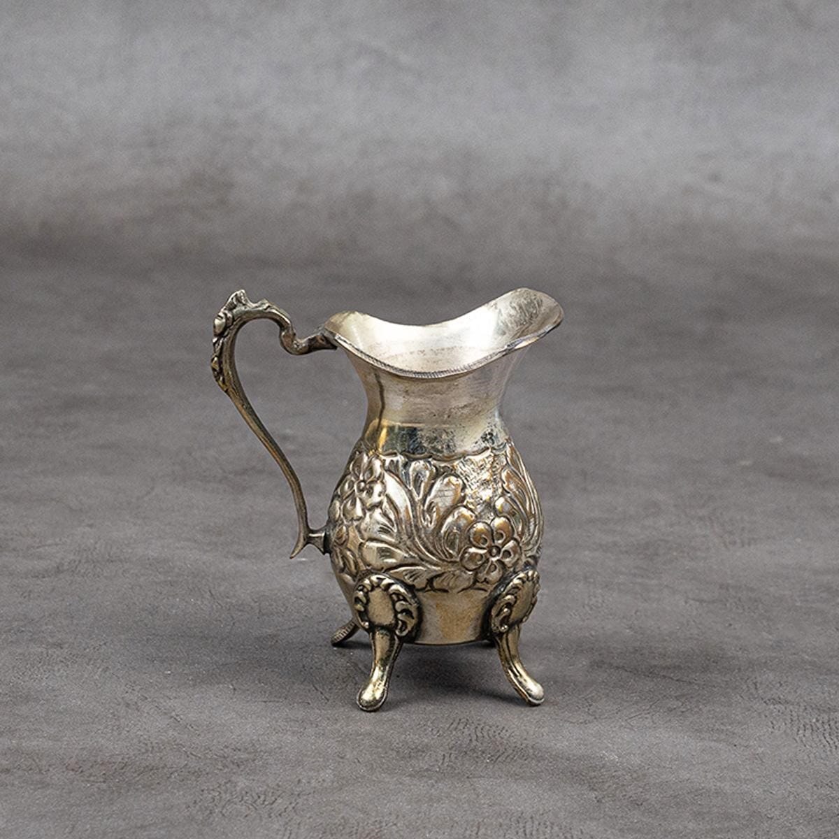 Milk jug made of silver-plated brass