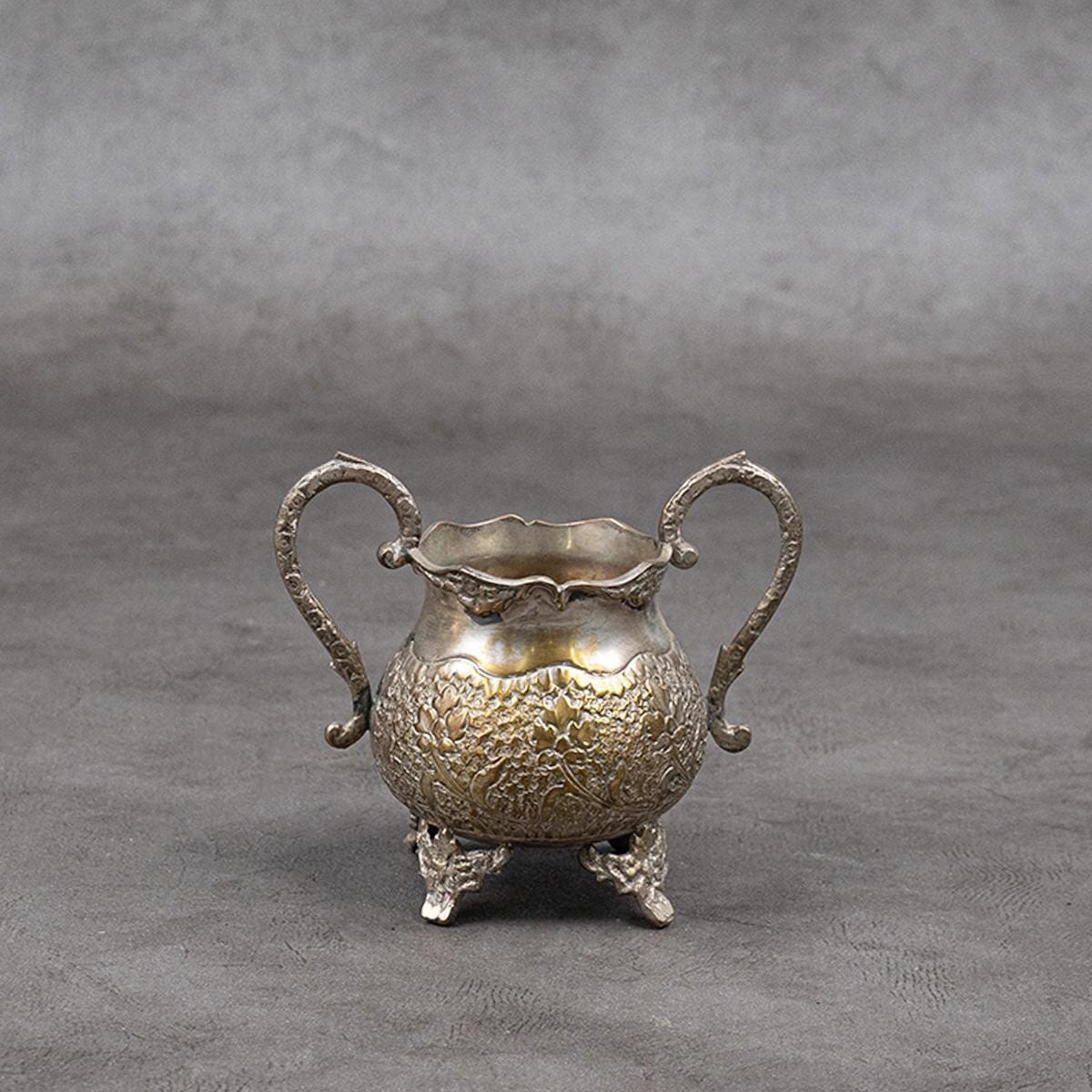 A vase made of silver-plated brass