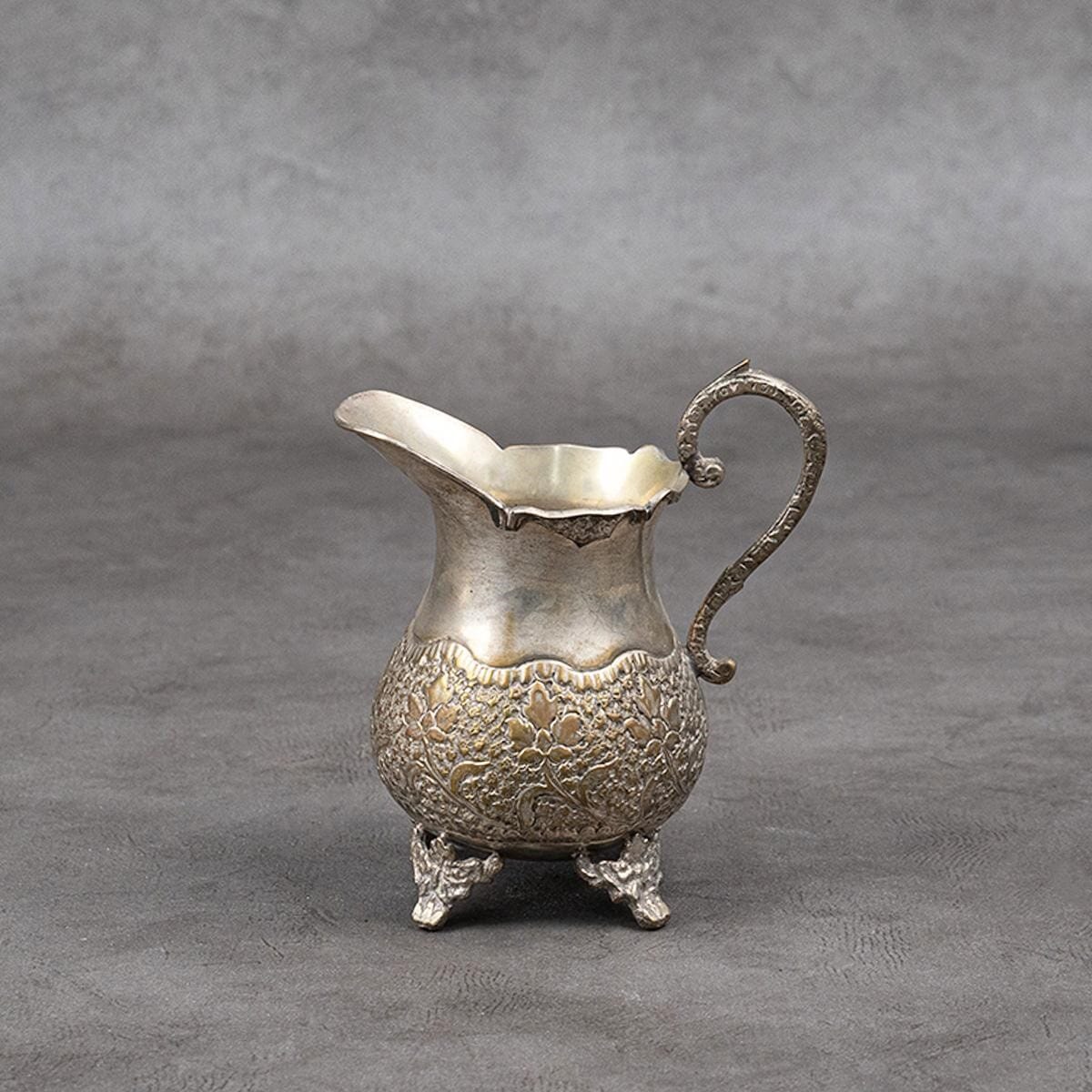 Milk jug made of silver-plated brass