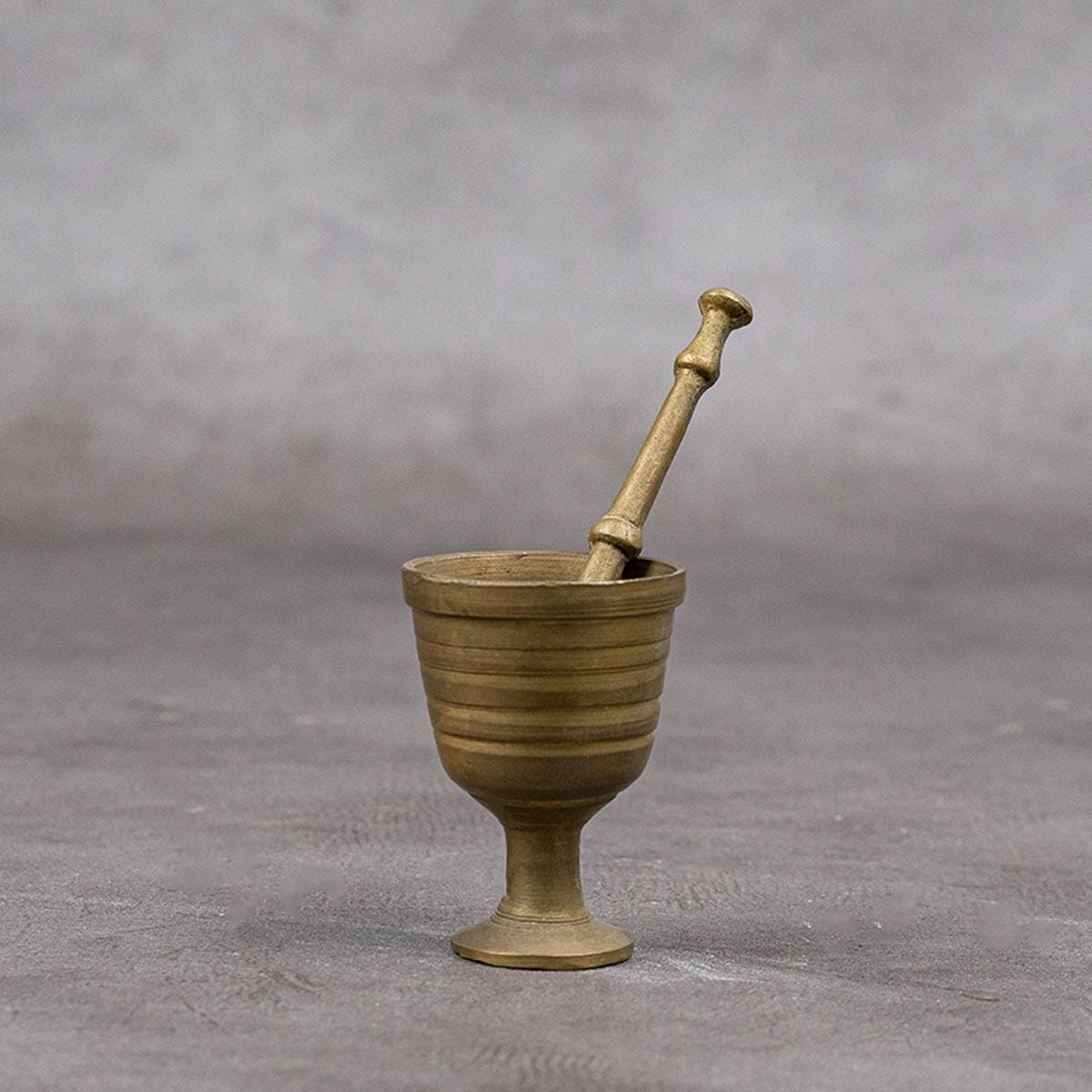 Mortar and pestle made of brass