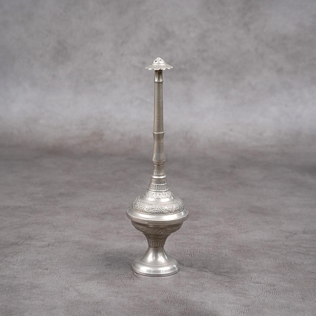 Rose water bottle. Made of silver-plated brass