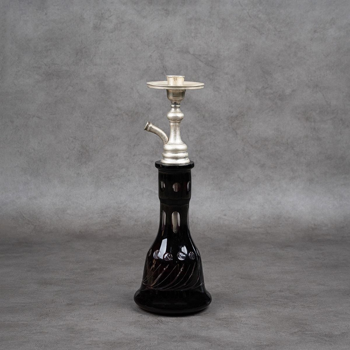 Istanbul hookah made of silver-plated brass with a bottle