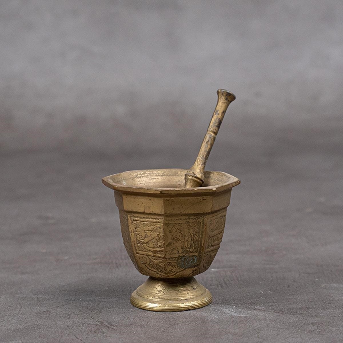 Mortar and pestle made of brass