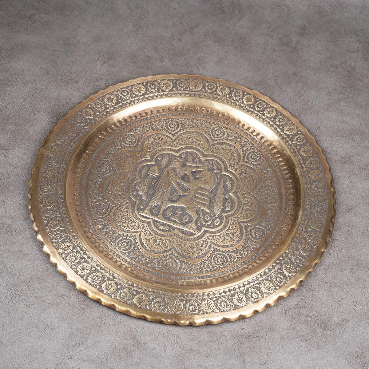Iranian plate made of brass and handcrafted