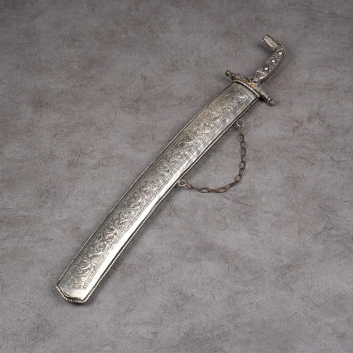 A sword made of brass plated with silver