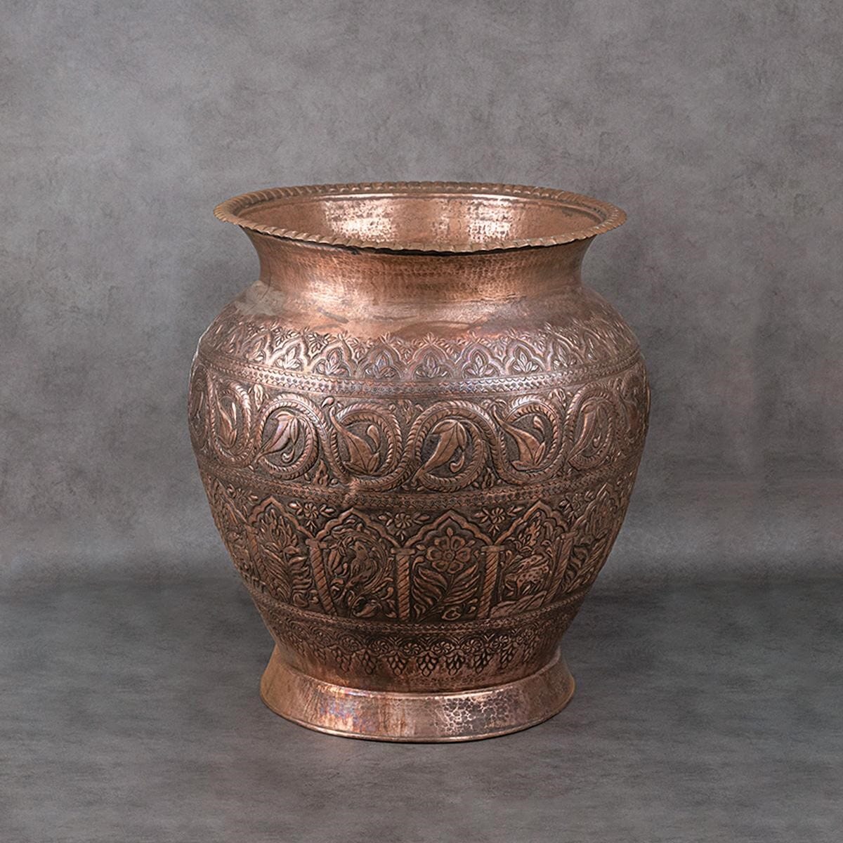 vase made of red copper