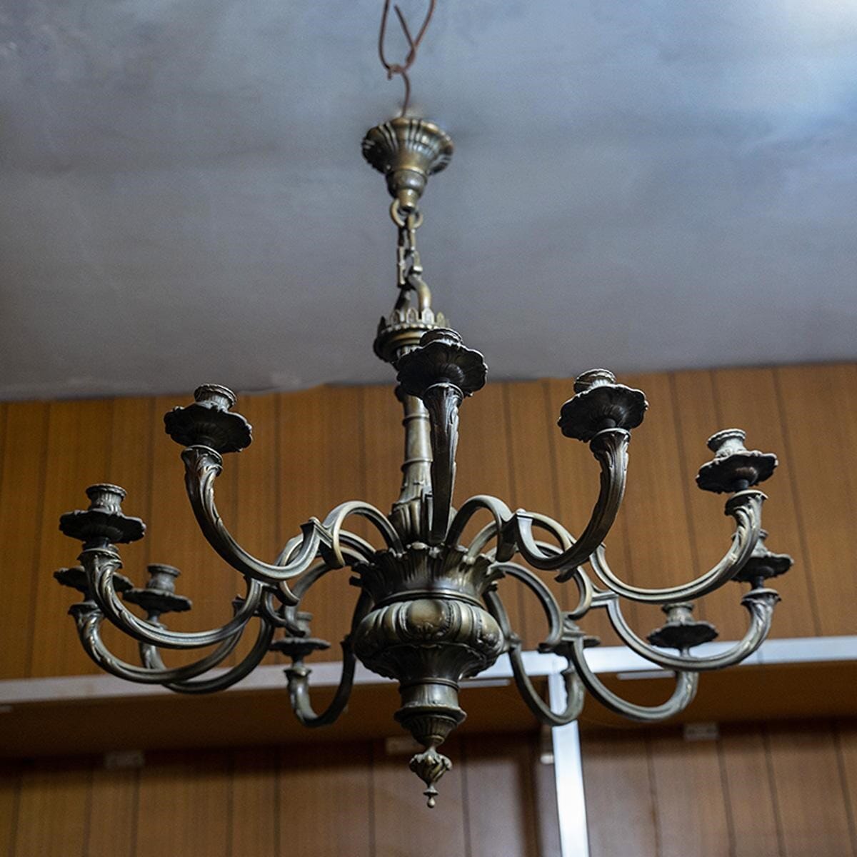 12-candle bronze chandelier
