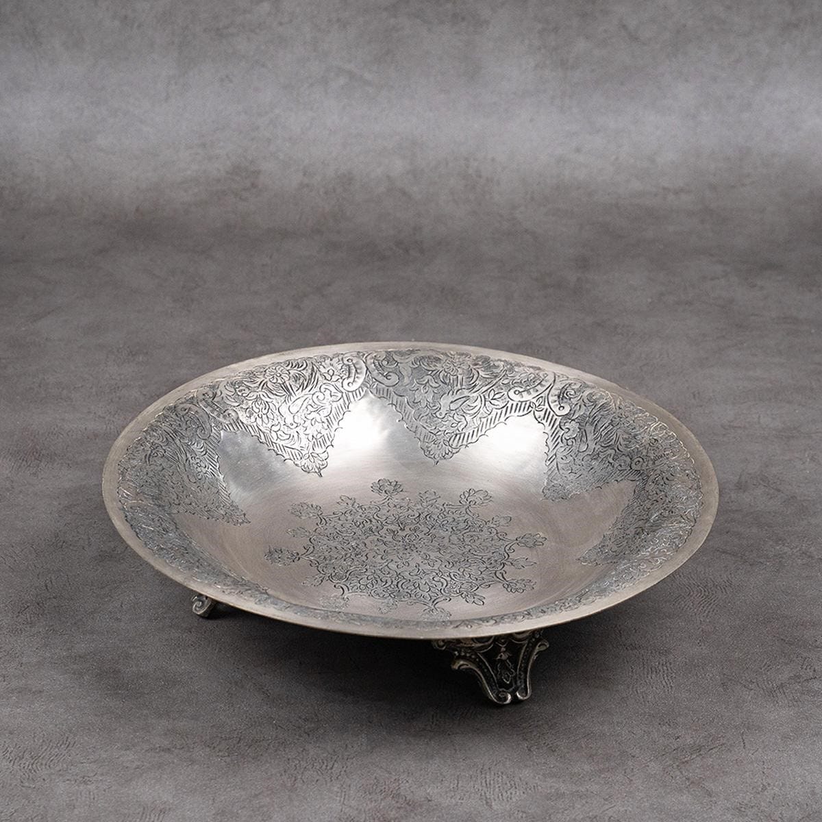 A plate made of silver-plated brass